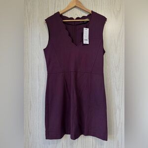 FRENCH CONNECTION
Lula Sundae Scalloped V-Neck Plum Noir Dress Size 12 NWT